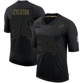 Limited Shane Zylstra Men's Detroit Lions 2020 Salute To Service Jersey - Black