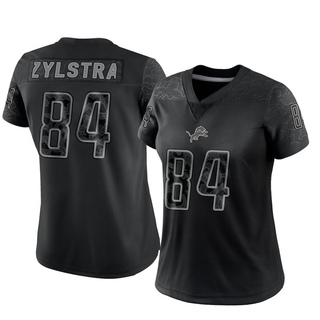 Limited Shane Zylstra Women's Detroit Lions Reflective Jersey - Black