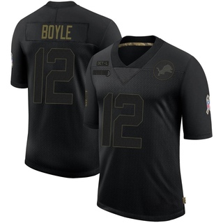 Limited Tim Boyle Men's Detroit Lions 2020 Salute To Service Jersey - Black