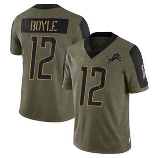 Limited Tim Boyle Youth Detroit Lions 2021 Salute To Service Jersey - Olive