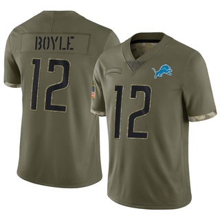 Limited Tim Boyle Youth Detroit Lions 2022 Salute To Service Jersey - Olive